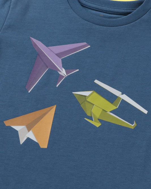 飛行機柄キッズTシャツ(ORIGAMI AIR) 商品写真2|RAMÜNE