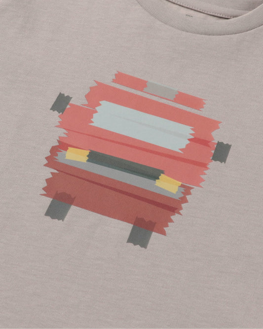 消防車柄キッズTシャツ グレー(TAPE CAR FIRE TRUCK) プリント柄|RAMÜNE