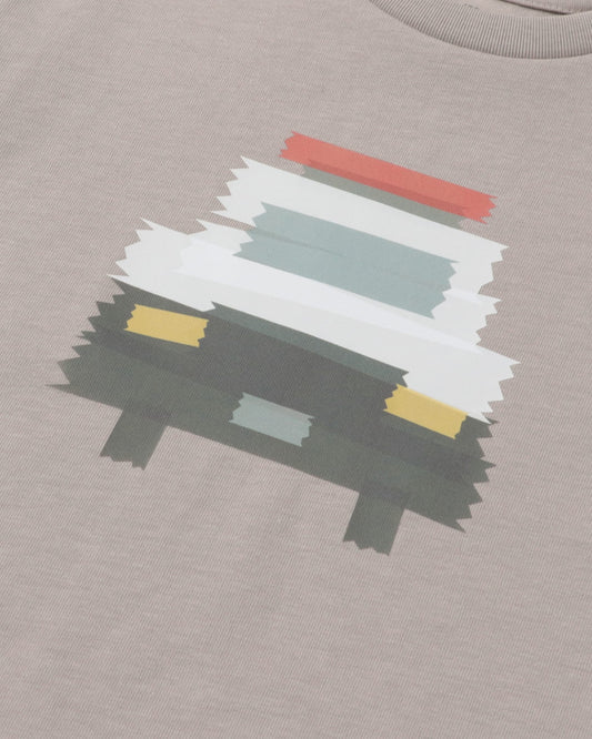 パトカー柄キッズTシャツ グレー(TAPE CAR POLICE) プリント柄|RAMÜNE