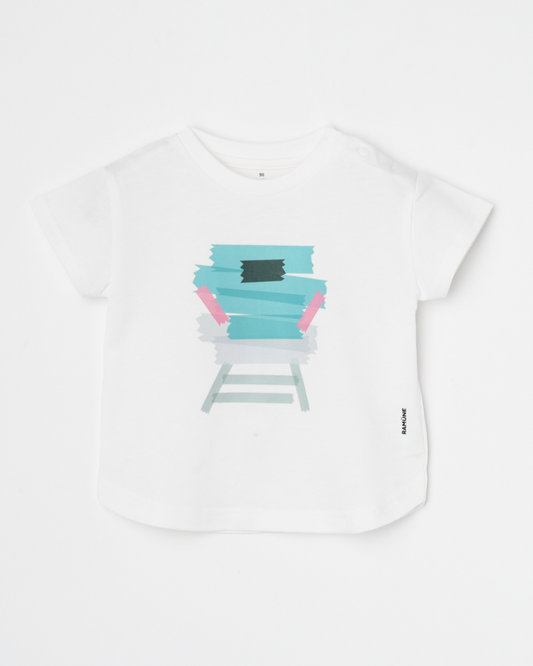 電車柄 半袖Tシャツ 男の子 グリーン 1〜6歳|RAMÜNE TAPE TRAIN GREEN