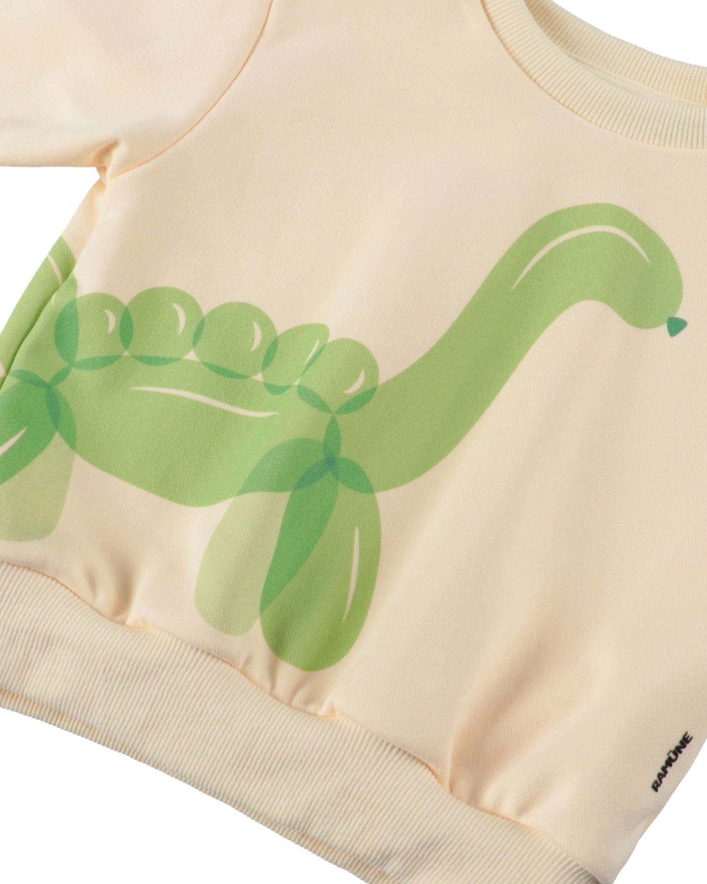 BALLOON ART [DINOSAUR | CREAM] 背面｜RAMÜNE キッズTシャツ
