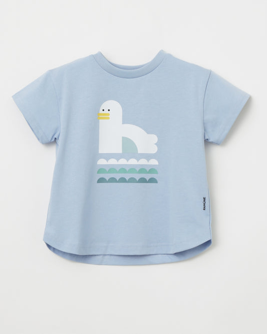 アヒル シルエット柄 半袖Tシャツ 男の子｜RAMÜNE SHAPE ANIMALS DUCK