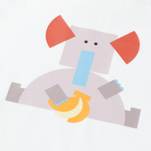 BLOCK ANIMALS [ELEPHANT] プリント柄アップ｜RAMÜNE