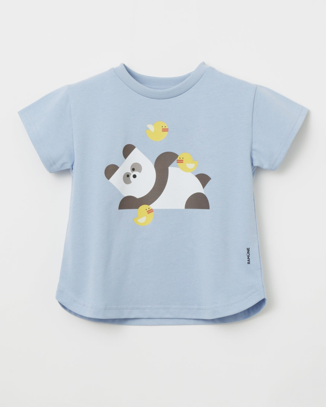 パンダ ブロック柄 半袖Tシャツ 男の子｜RAMÜNE BLOCK ANIMALS PANDA