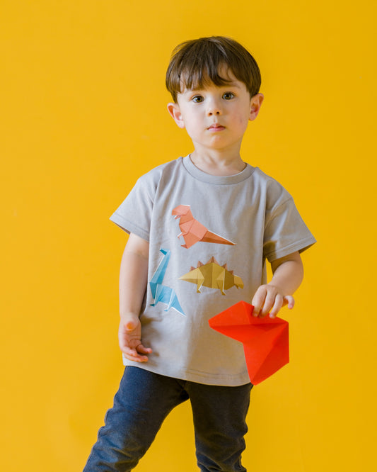 ORIGAMI DINOSAURS [GRAY] モデル着用