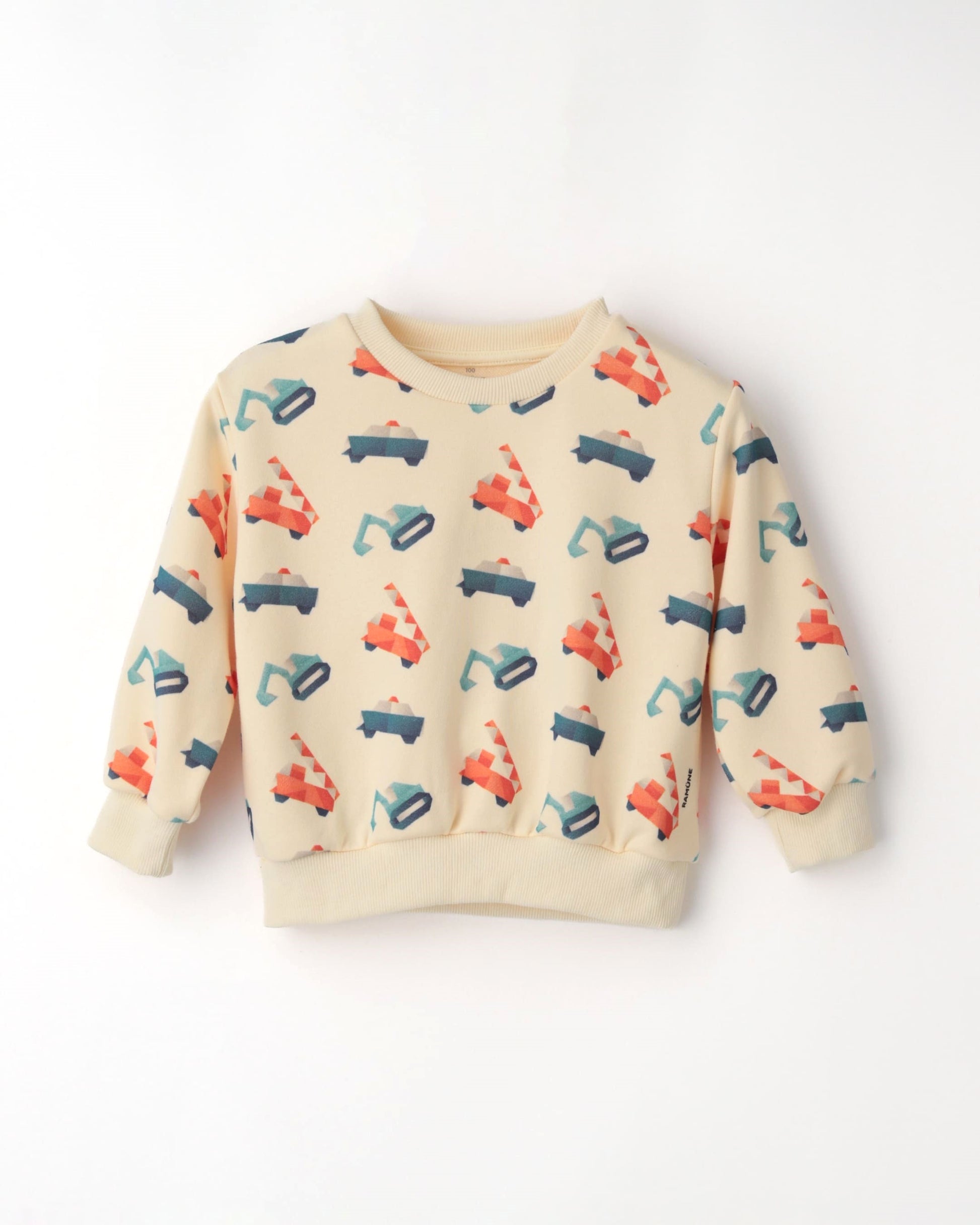 はたらく車 折り紙デザイン 半袖Tシャツ 男の子｜RAMÜNE ORIGAMI WORK CAR