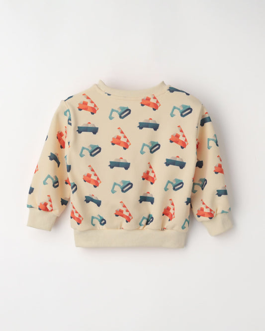 ORIGAMI WORK CAR [CREAM] プリント柄アップ｜RAMÜNE