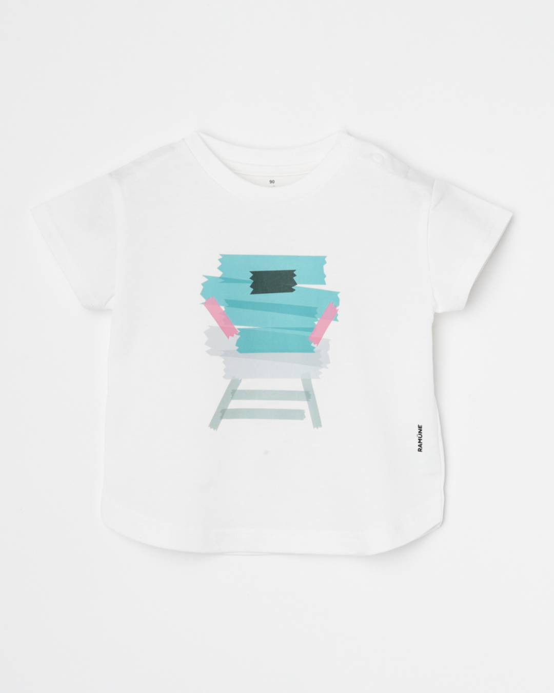 電車柄 半袖Tシャツ 男の子 グリーン 1〜6歳｜RAMÜNE TAPE TRAIN GREEN