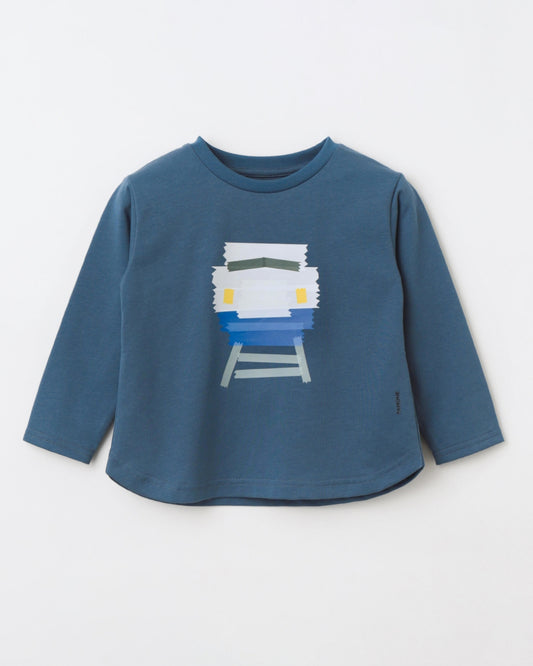 RAMÜNE TAPE TRAIN BLUE 電車Tシャツ 男の子 1〜6歳