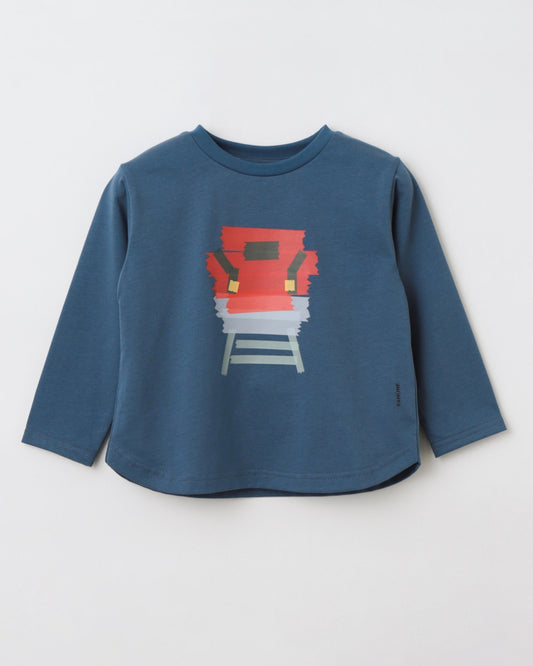 電車柄 長袖Tシャツ 男の子 レッド 1〜6歳｜RAMÜNE TAPE TRAIN RED